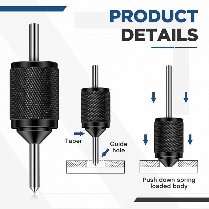Blosssound Universal Transfer Punch Center Aligner Punch Metal Hardened Pin Machine Tools Range 3/16" to 5/8" for Workshop DIY Garage Hand Tool