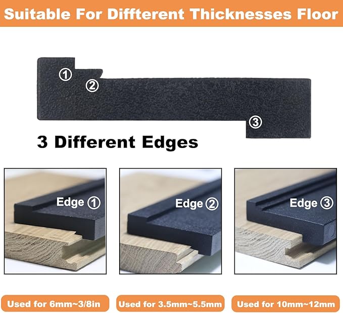 Tapping Block Wood Flooring Tool, Universal Tapping Block with 3 Different Edges, Essential Tool for Vinyl Plank & Laminate Flooring Installation
