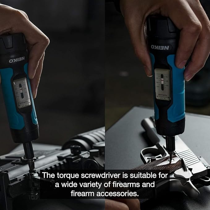 Neiko 10574A 1/4??Drive Torque Wrench Screwdriver Set | 30 Pieces of S2 Steel Philips, Hex, Slotted, and Torx Bits | 10 to 60 Inch-Pounds Torque Adjustment Range | Firearms Accurizing and Gunsmithing
