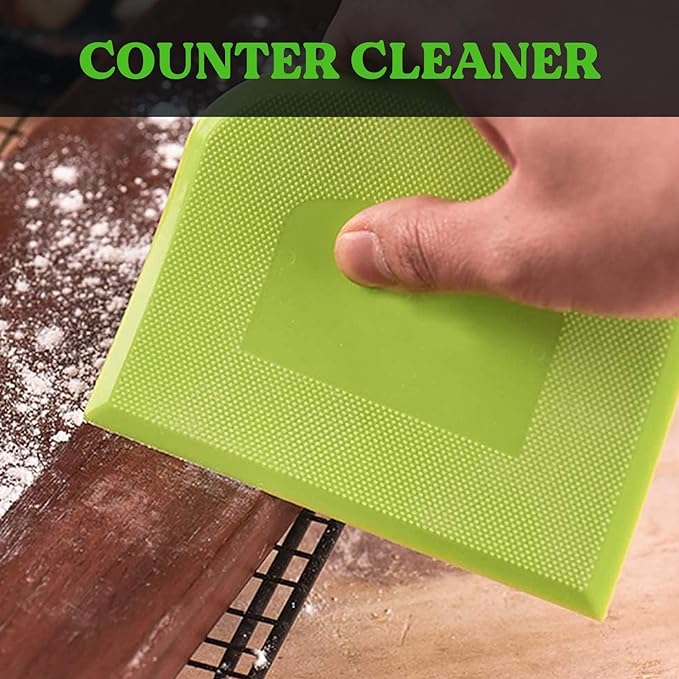 SURDOCA Dough Scraper Bench Scraper - 3P 5.9x4.3" Plastic Flexible Bowl Scraper, Sharp Edge & Angles Cake Scraper. Non-Slip Bakeware Decorating Tools Sculpting & Modeling Tools - Yellow+White+Blue