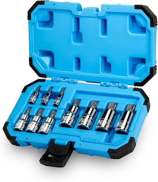 Capri Tools XZN Triple Square Spline Bit Socket Set, Metric, 10-Piece