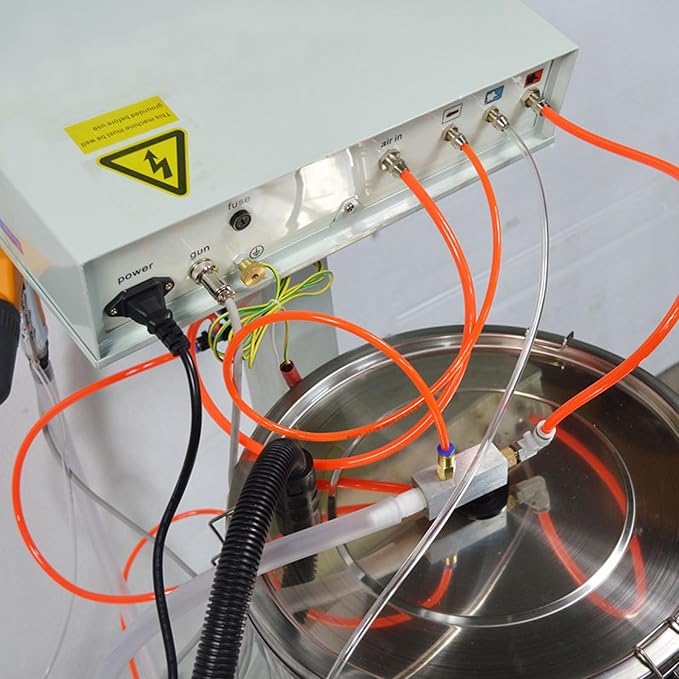 110V Electrostatic Powder Coating Machine, Dry Finishing Tool for Metal Parts, Coating Equipment with Spray with 45L Powder Hopper