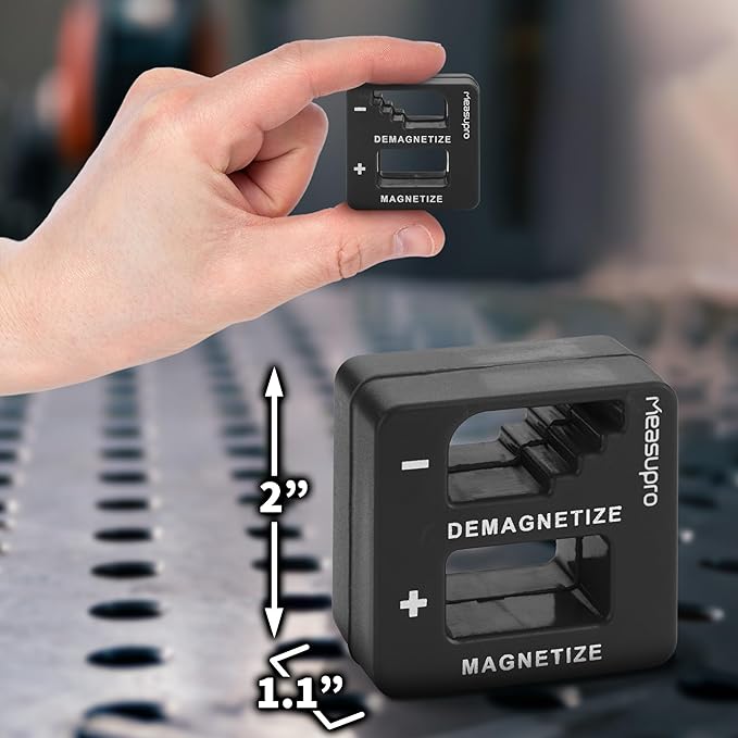 Demagnetizer and Magnetizer for Screwdrivers Tips, Bits, and Small Tools, Large or Big Screws, Drills, Drill Bits, Sockets, Nuts, Bolts, Nails and Precision Construction, Black - 3 Pack