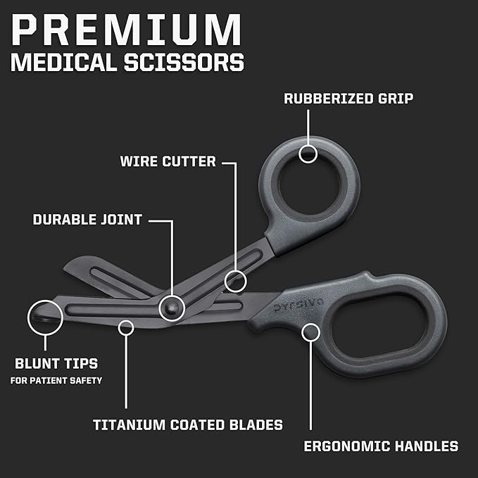 Trauma Shears ??7.5" Fluoride-Coated Stainless Steel Bandage Scissors for Nurses, EMTs & Doctors | Professional Medical Shears for First Responders & Wound Care