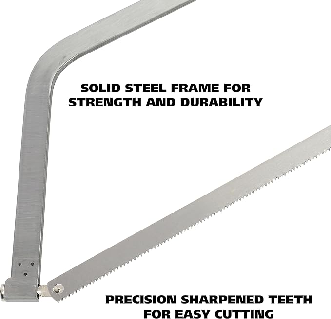 GreatNeck BUS18 Bone Saw 18 Inch, Game and Meat Saw, Solid Steel Frame, High Carbon Blade, Hardwood Handle, Meat Processing Equipment