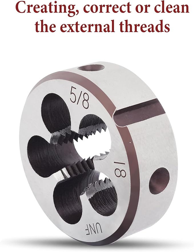 5/8x18 UNF Round Threading Die, 5/8 x 18 Die Machine Right-Hand Thread, Alloy Tool Steel, Accuracy Class: 2A