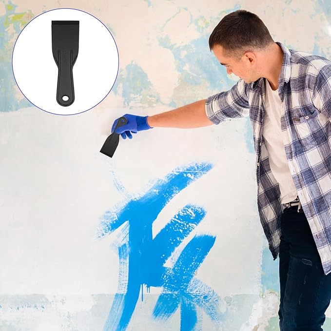 5 pcs 2 Inch Flexible Plastic Paint Scraper Plastics Putty Knife for Spackling Patching Plastic Scraper for Taping Drywall Spreading Painting Wall Scratching