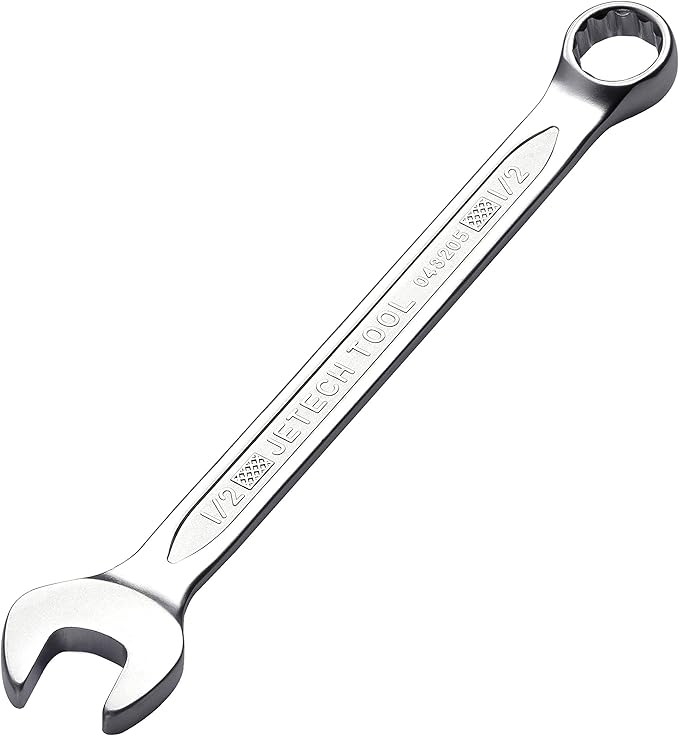 Jetech 1/2 inch Combination Wrench (12 Pack) - Durable SAE Inch Cr-V Steel High Strength Spanner in Sand Blasted Finish