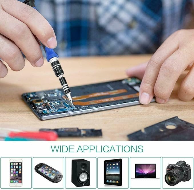 58 in 1 Repair Tool Kit Precision Small Screwdriver Set 54 Bit Magnetic Driver for Computer Laptop PC Precision Screwdriver Torx Smartphone Nut Driver 2.5, 3, 3.5, 4, 4.5, 5mm