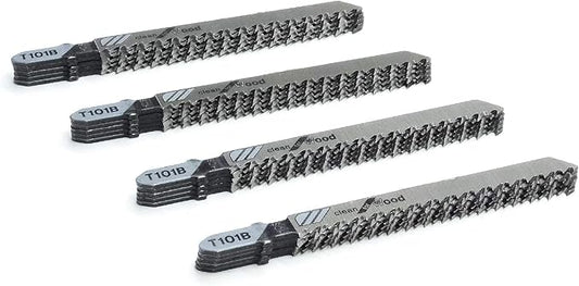 TAROSE 20-Piece T101B 4 Inch 10 TPI Assorted T-Shank Jig Saw Blades Set for Clean Cutting Wood