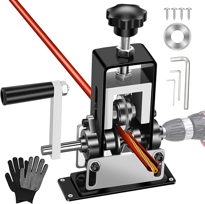 Trivd Frol Manual Wire Stripping Machine, Gauge Wire 0.06"-1", Scrapping Copper Wire Peeler Machine, Drill Powered/Hand Crank Dual-drive Wire Stripper Tool for Scrap Copper Recycling & DIY etc.