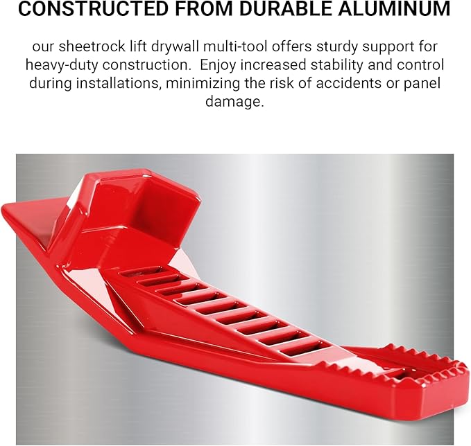 (3-Pack) Calvana XL Drywall Lifter, Drywall Rasp, Drywall Jack, Taller and Wider Toe Insert Design, Sheetrock Fitting Multi-Tool, Ideal for Wall Panels and Door Installation