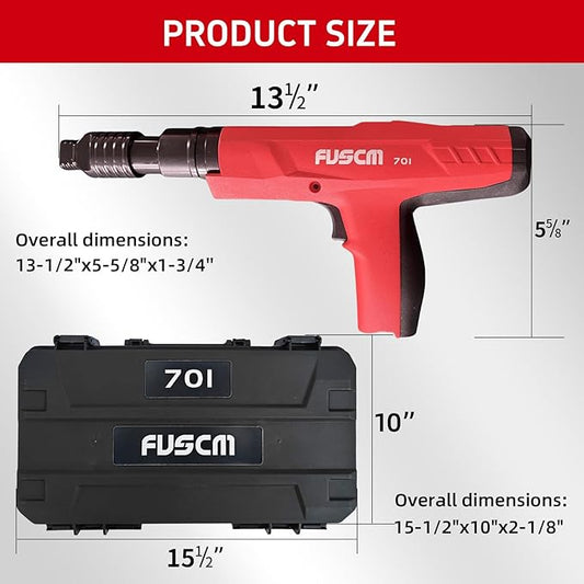 Low Velocity Powder Actuated Tool FV-701, Semi-Automatic .27 cal with built in power indicator and Silencer