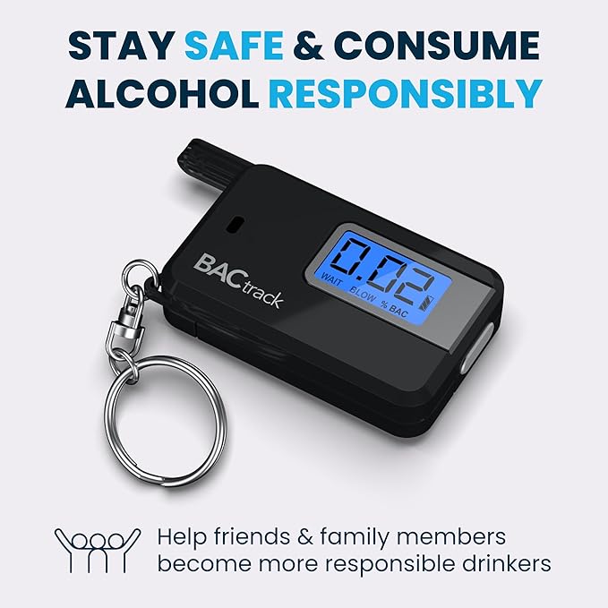 BACtrack Go Keychain Breathalyzer - Black (2 Pack) | Ultra-Portable Pocket Keyring Alcohol Tester for Personal Use