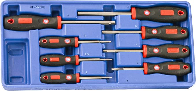 Genius Tools 8 Piece Metric Hex Screwdriver Set HR-5608M