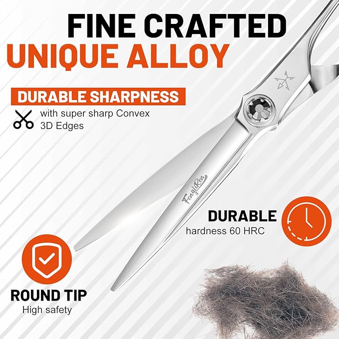 High-end Professional Extremely Very Sharp Barber Hair Cutting Scissors Hairdresser Shears For Hair 6.5 Inch Haircut Scissor Made Of Stainless Steel For Hairdressing Salon and Home Use
