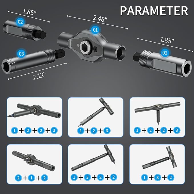 24-in-1 Magnetic Screwdriver Set - DIY Ratchet Screwdriver Kit with 24 Bits, Detachable Handle, & Precision Repair Tools for Furniture, Computers, Bikes (Black)