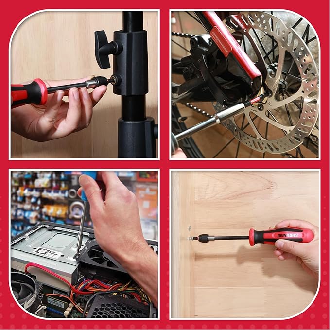 Magnetic 2PC Mini Changeable Head Manual Screwdriver Holder, Quick Change&Release 1/4??Hex Bit Extension Holder