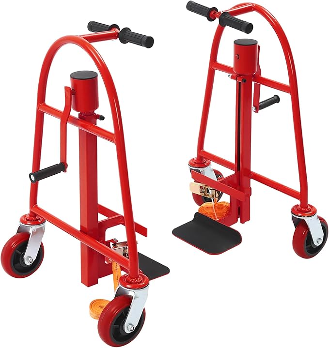 Furniture Moving Tool Set of 2 Manual Furniture and Crate Mover 1300 lbs Capacity Multifunctional Handling Tools for Moving, Warehousing, Furniture Stores (Red)