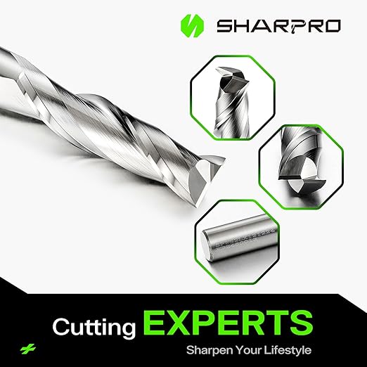 Spiral Upcut Router bit 1/2 Shank, 1/2 Upcut Spiral Router Bit Extra Long, Up Cut Spiral Router Bits 1/2 Shank,Solid Carbide Router Bits 1/2, Ideal for Wood Inlay, Plunge Plastic