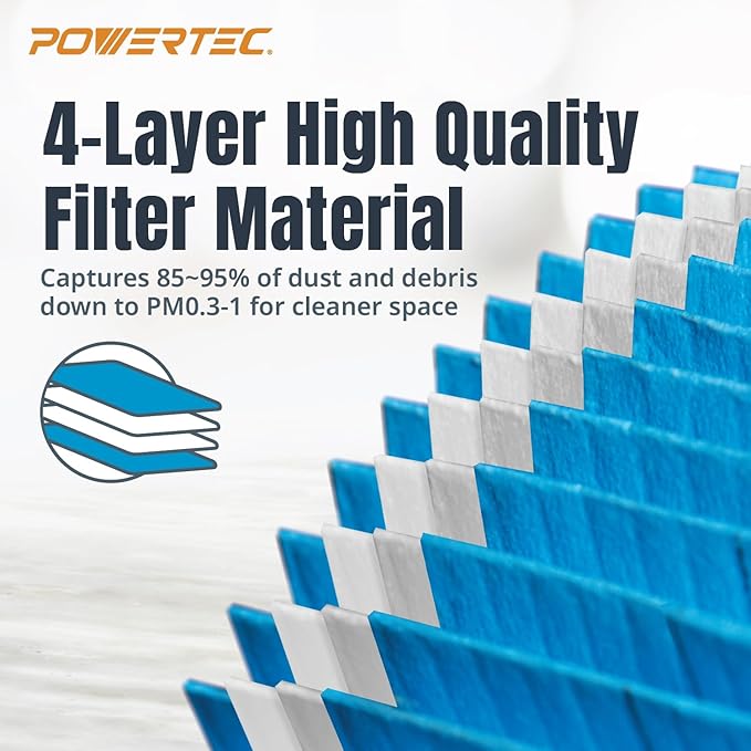 POWERTEC 90304 Cartridge Filters for Shop Vac, 90333, 90350, 9030433 Type U Replacement Filters, Fits Shop-Vac Most 5 Gallon and Above Wet/Dry Vacuum Cleaners, 1PK (75082)
