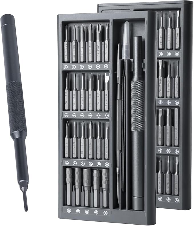 POWERTEC 50-in-1 Micro Precision Screwdriver Set ??Magnetic Repair Tool Kit with S2 Bits, Tweezers, Spudger & Aluminum Handle for Electronics, Phones, Laptops, Watches, Glasses & More (72277)
