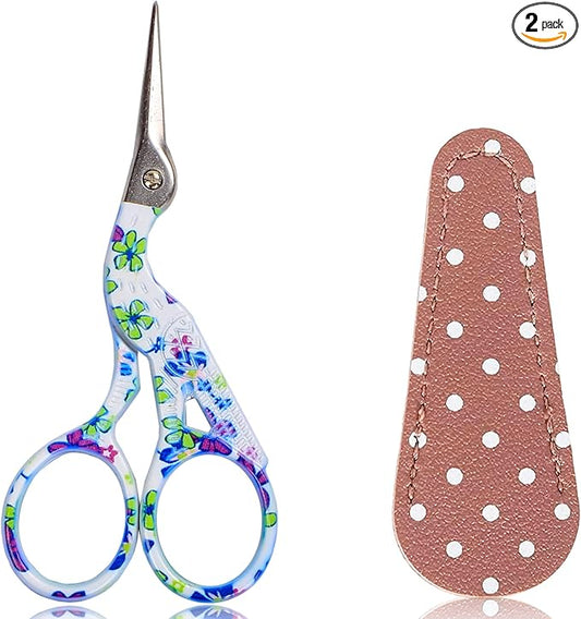 BIHRTC 3.6inch Small Craft Scissors Cross Stitch Knitting Scissors Sharp Stainless Steel Tip for Sewing Threading Crafting Needlework Art DIY Work