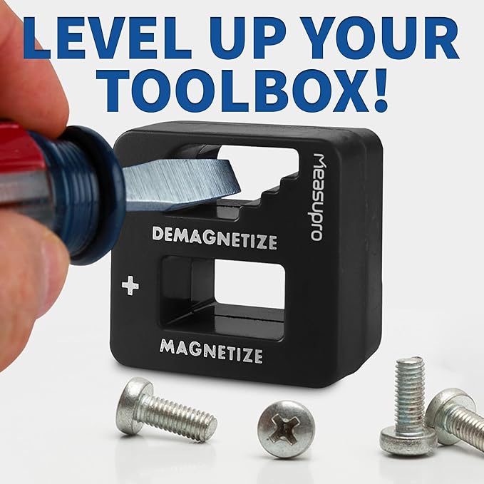 Demagnetizer and Magnetizer for Screwdrivers Tips, Bits, and Small Tools, Large or Big Screws, Drills, Drill Bits, Sockets, Nuts, Bolts, Nails and Precision Construction, Black - 3 Pack