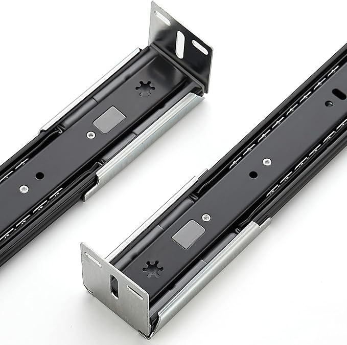 10 Pairs - 20 Pack Silver Heavy Duty Rear Mount Brackets for Soft Close Cabinet Drawer Slides, Metal Replacement Part for Full Extension Ball Bearing Side Mount Drawer Track Guide