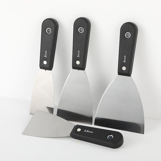 Bates- Putty Knife Set, 7 Pack, Carbon Steel, 1", 1.5", 2", 2.5", 3", 4", 5", Putty Knives, Drywall Knife Set, Putty Knife Scraper Tool, Spackle Knife Set, Paint Scraper Tool, Drywall Knifes Set