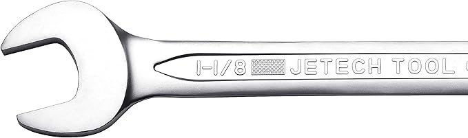 Jetech 1-1/8 Inch Combination Wrench - Industrial Grade Spanner with 12-Point Design, 15-Degree Offset, Durable Chrome Vanadium Steel, Forged, Heat-Treated, SAE