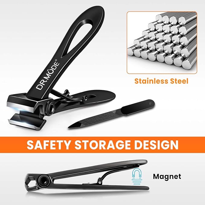 Straight Nail Clippers for Thick Nails, Heavy Duty Large Toenail Clippers for Seniors with 17mm Wide Jaw Opening, Ultra Sharp Stainless Steel Toe Nail Clippers Cutter for Men with File