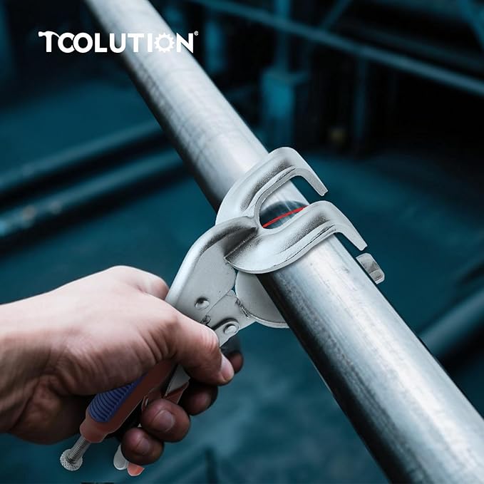 10" Locking Pliers - Quick-Release Welding Clamps with U-Shaped Jaws, Ergonomic Grip for Metalworking, Grinding & DIY Projects