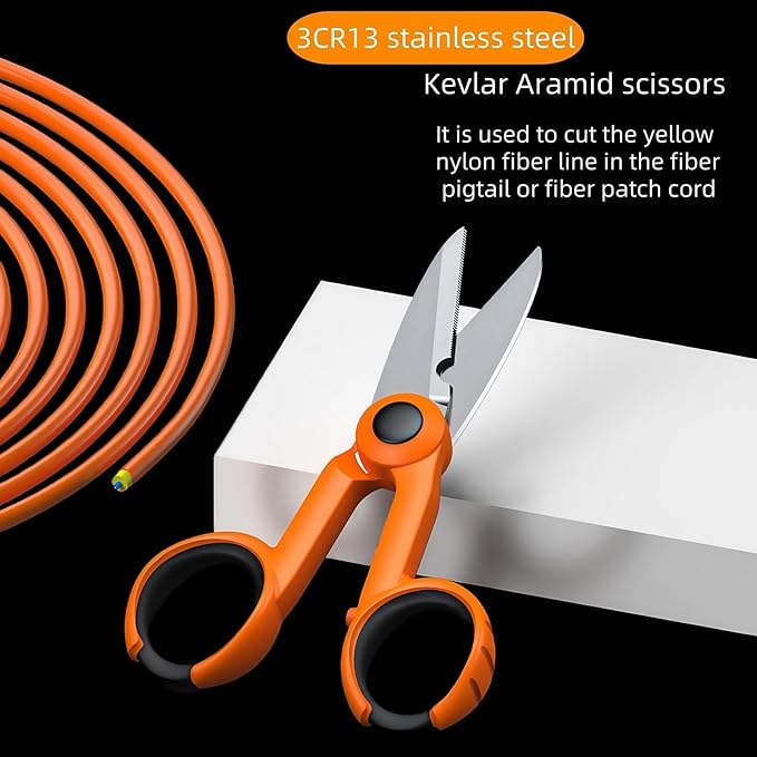 TXWTXPJ-2Pack Fiber Optic Cable Cutter Scissors - Stainless Steel Precision Shears with Kevlar Blades for Data Centers & Network Installations