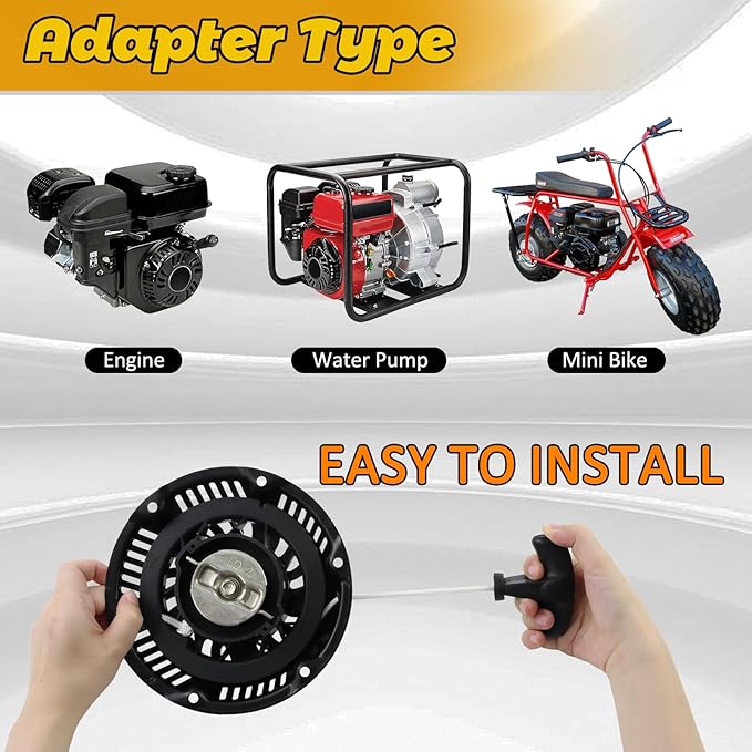 WOTIAN 212cc Pull Start Compatible with Predator 212 Pull Start Assembly Harbor Freight 196cc 212cc 225cc 6.5hp 7hp 7.5hp Recoil Starter for Engine Performance Parts Water Pump Generator 69730 60363