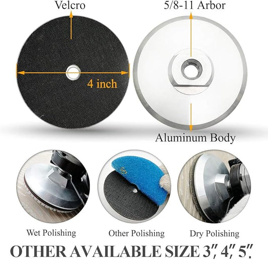 DT-DIATOOL Aluminum Backer of Polishing Pad 3 Inch 2pcs- Hook Loop Backing Pad with Arbor 5/8" 11 for 3 Inch Wet or Dry Polishing Pads