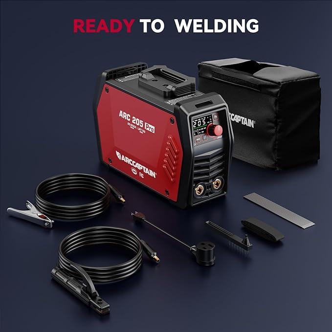 ARCCAPTAIN iControl ARC205 Pro Stick Welder, [APP Control] 205Amp ARC/Lift TIG Welding Machine, Large LED Display, IGBT Inverter 120V/240V MMA Welder with Hot Start, Arc force, and Anti-Stick