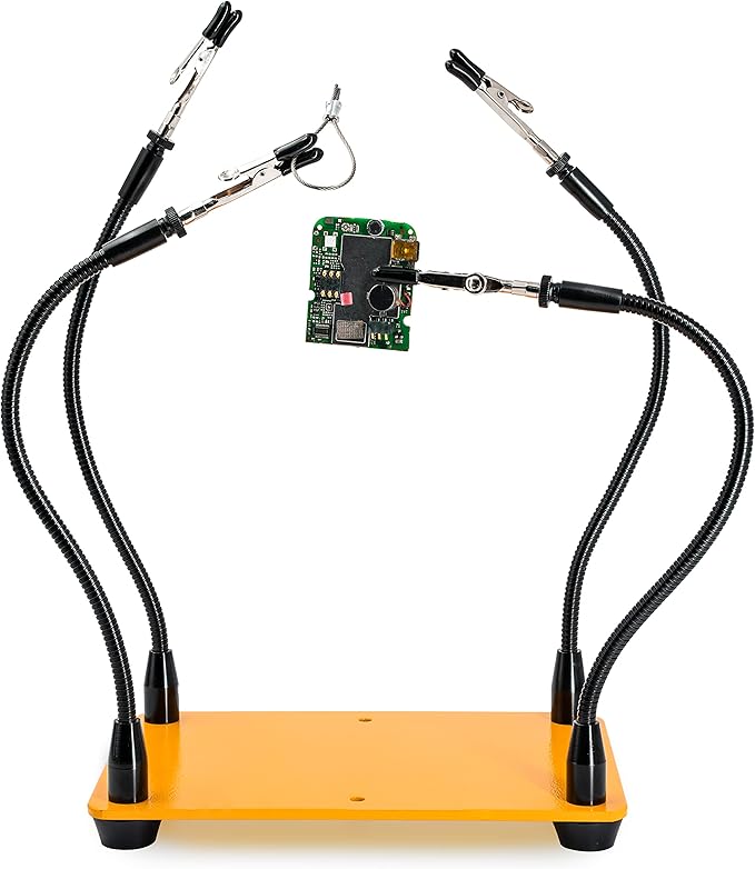 KOTTO Helping Hands Soldering, Third Hand Soldering Tool PCB Holder Four Arms Helping Hands Crafts Jewelry Hobby Workshop Helping Station Non-Slip Steel Weighted Base