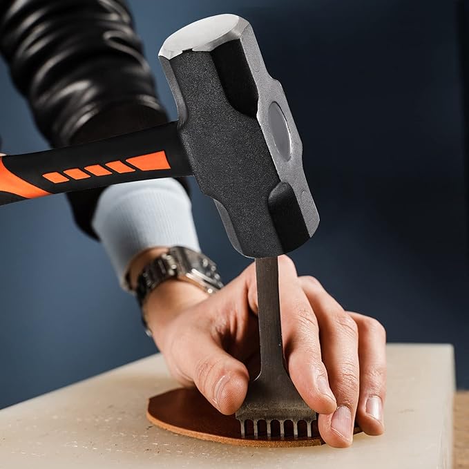 3 PCS 2lb 3lb 4lb Sledge Hammer, Heavy Duty Crack Hammer with Forged Steel Head and Shock Reduction Fiberglass Handle, Club Hammer for Demolition Work