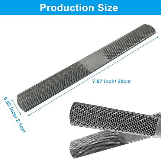 2 Pack 4 Way Wood Rasp File, Carbon Steel Hand File and Round Rasp, Half Round Flat & Needle Files for Sharping Wood and Metal Tools