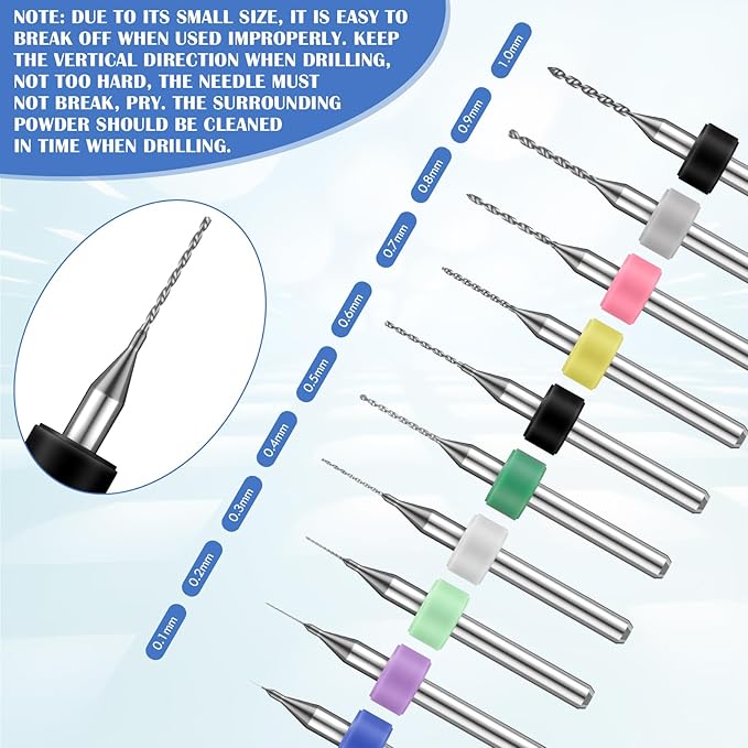 Zhehao 59 Pieces Hand Drill Bits Set Include 49 Pcs Metal Pin Vise Hand Drill Micro Mini Twist Bits and 10 Pcs Tungsten Carbide PCB Rotary Tools for Resin Polymer DIY Jewelry Making Carving(Silver)
