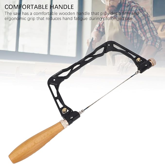 Luqeeg Coping Saw Kit, Woodworking U Shaped Aluminum Curved Hand Saw with Wooden Handle for Ceramics Wood PVC