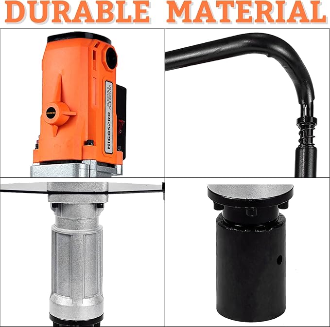 2200W Electric T Post Driver ??110V Handheld Pile Driver Hammer for Fence Post, Farm, Construction Site with 55mm, 70mm pile sleeve, Ideal for Metal Fencing, Landscaping, and DIY Projects
