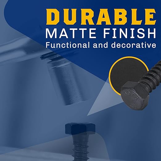 1/2" x 2?? 25-Piece Black Lag Bolts, Rustproof 4-Layer Ceramic BLAKOTE, 2X Protection of Galvanized Lag Screws, for Decks Pergolas by Makers Bolt