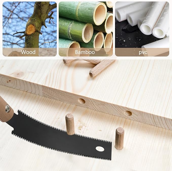 6 Inch Flush Cut Saw, Double-sided Fine Teeth Wood Pull Saw for Hardwood & Softwood Woodworking Trim (15/17TPI)