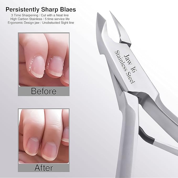 UM Supplies Cuticle Trimmer | Hangnail Remover | Extremely Sharp | Professional Cuticle Nippers | Stainless Steel | Cuticle clippers | Pedicure Manicure Tool (jaw 16)