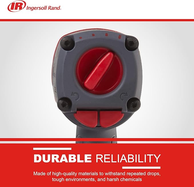 Ingersoll Rand 2235QTIMAX-2 1/2" Air Impact Wrench, 2" Ext Anvil, Quiet, 1300 ft-lb Torque, Titanium Hammercase, Friction Ring Retainer, Pistol