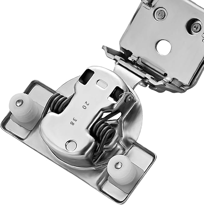 Ravinte 2 Pack 1 Pair 1-1/4 inch Overlay Soft Close Hidden Door Hinge for Kitchen Cabinet Stainless Steel Adjustable Satin Nickel Hardware