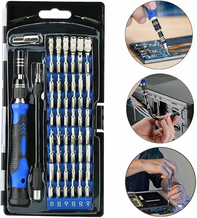 58 in 1 Repair Tool Kit Precision Small Screwdriver Set 54 Bit Magnetic Driver for Computer Laptop PC Precision Screwdriver Torx Smartphone Nut Driver 2.5, 3, 3.5, 4, 4.5, 5mm
