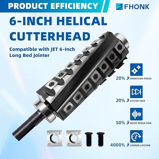 6-inch Spiral Helical Cutterhead for Jet Thickness Planer (6 inch)